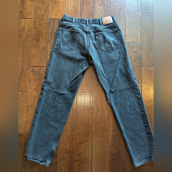 Y2K Levi's 550 Jeans Men Size 38x36 Relaxed Fit Faded Black Baggy Denim Red Tag - Picture 4 of 14